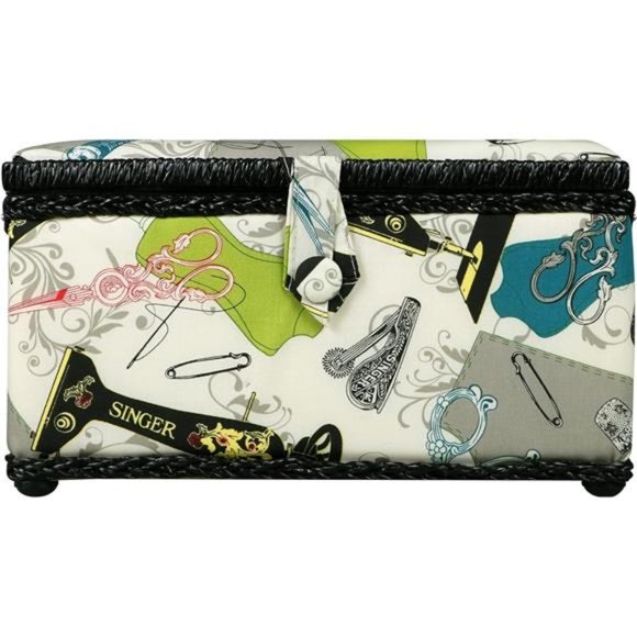 SINGER 07281 Sewing Basket with Sewing Kit Accessories, 10.5" l x 8" w x 6" h - Picture 3 of 7